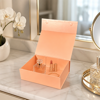 Boîte magnétique rigide en papier nacré rose avec couvercle rabattable, emballage cadeau pliable, taille personnalisée, vente en gros, livraison directe d'usine