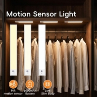 Lampes à détecteur de mouvement rechargeables par USB à luminosité réglable, sans fil, à coller, lampe de nuit LED pour escaliers, armoire, placard