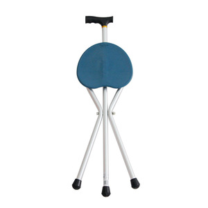 Canne de marche Fushide avec siège, pliable télescopique, légère, antidérapante, bleue YC8101AL - Product Image 1