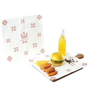 Custom Fast Food Hamburger Sandwich Packaging Paper Food Grade Eco Friendly Printing Logo Greaseproof Paper