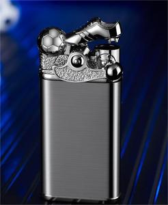 Novedad cambio gradual creativo fútbol encendedor doble llama encendedor <span class=keywords><strong>gas</strong></span> - Product Image 2