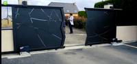 Système de portail coulissant automatique, profilé de barrière de portail rotatif en aluminium pour portail