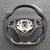 Volant de Voiture pour BMW Série M3 E90 E92 E93 E91 E81 E82 E87 E88 en Fibre de Carbone et Cuir, Prend en Charge la Personnalisation