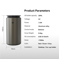 Diffuseur d'arômes d'huiles essentielles pour voiture, intelligent, portable, à piles, en métal, sans eau, parfum d'ambiance, vente en gros, aromatique