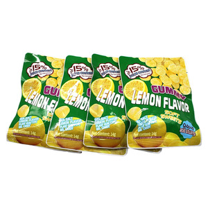 Caramelos de goma con sabor a jugo de fruta Halal Arena agria Limón y fresa Caramelo suave en caja Caja de embalaje Embalaje - Product Image 2
