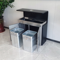 Poubelle à deux compartiments personnalisée en usine professionnelle poubelle extérieure publique poubelles en acier inoxydable