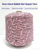 Mink Cashmere Yarn 2mm Sequins Shiny Line Hot Sale 80Colors Wool/Acrylic Blended Dyed NM14 Women Hand Knitting Customized Yarn