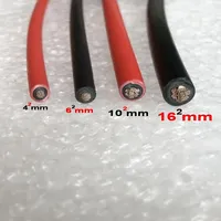 4mm 6mm 10mm 16mm Schwarzes Rotes Kupferkabel Solarmodul DC-Verlängerungskabel 14/12/10 AWG PVC-Isoliertes Photovoltaik-Kabel