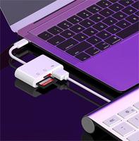 Lector de Tarjetas OTG 3 en 1 Tipo C de Cantell, Precio de Fábrica, Adaptador de Memoria USB TF/Compact Flash Inteligente con Cubierta de Nailon para Computadora