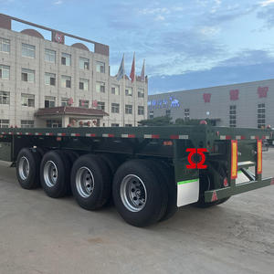 Fabricant chinois, vente directe d'usine, <span class=keywords><strong>semi</strong></span>-<span class=keywords><strong>remorque</strong></span> à plateau à 3/4 essieux avec garde-corps avant - Product Image 1