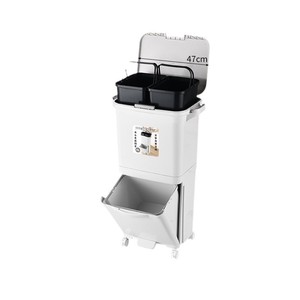 Kitchen Trash Can With Lid Large Capacity Sorting Wet Dry Waste Portable Indoor Use Rectangular Shape 6.23kg - Product Image 4