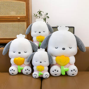 Vente chaude Adorable dessin animé tulipe <span class=keywords><strong>Patcha</strong></span> chien peluche poupée avec fourrure peluche Animal pour tenir un oreiller de chiot en forme de fleur - Product Image 6