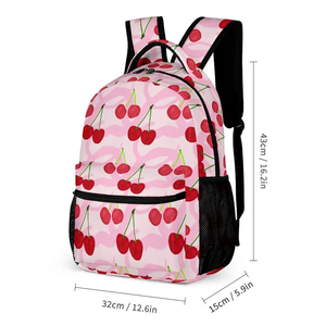 Ensemble de sac à dos rose Offre Spéciale avec motif imprimé <span class=keywords><strong>cerise</strong></span>, y compris sac à lunch et étui à crayons pour <span class=keywords><strong>cartable</strong></span> pour enfants - Product Image 2