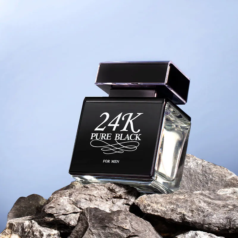 High End Vierkante Parfumflesje 24K Puur Zwart Eau De Toilette Herenparfum 100Ml Eau De Cologne Parfum