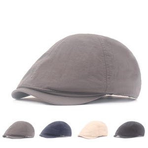 Ivy Hat Unisex Solid Color Breathable Foldable Sun Protection Cap Gray Navy Blue Beige Black - Product Image 1