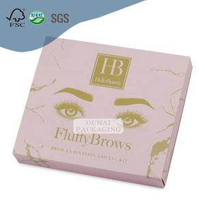 กล่องกระดาษสีชมพูลิ้นชักแบบเลื่อนบรรจุภัณฑ์ขนตาปลอมรองรับการปรับแต่งโลโก้แบรนด์ของคุณด้วยกระดาษแข็ง350กรัม - Product Image 2