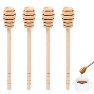 Cuillères à miel en bois, lot de 4, ustensiles légers pour servir le miel - Product Image 2