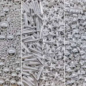 Metallic Silver Beads Rods Star Heart Cake Sprinkles Wholesale Sugar Sprinkles Manufacturers