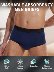 New Mens XS-8XL Post-Surgery Incontinence Urine Leakage Men's 4-Layer 150mL Cotton Soft Breathable Brief Incontinence Underwear - Product Image 2