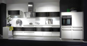 Meubles de cuisine modulaires modernes en bois/verre en forme de L, armoires laquées, ensembles complets, rangement intégral, meubles de salle à manger - Product Image 6