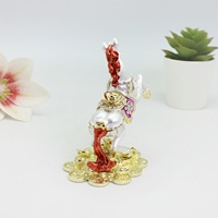 SHINNYGIFTS Style chinois cheval Figurine Statue cheval chanceux argent pièce bibelot boîte décoration de la maison ornements bureau nouvel an cadeau