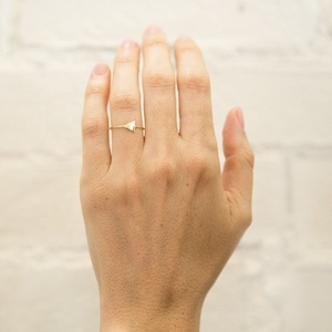 Bagues minimalistes en or pour l'index, argent sterling 925, <span class=keywords><strong>bague</strong></span> de fiançailles triangulaire - Product Image 2