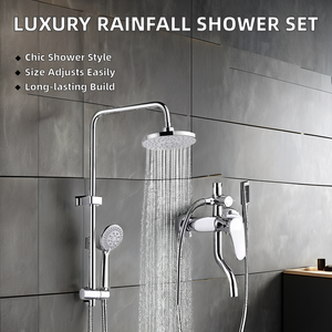 Sistema de ducha de lluvia de lujo moderno, juego de cabezal mezclador de grifo de baño de latón de 3 vías con patrón de chorro y pulverización suave para baños de hoteles - Product Image 3