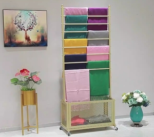 Einfaches mehrschichtiges Aufbewahrungsregal für Hosen Stoffmontage Satinband Satinboden Schal und Handtuchregal für den Blumenladen - Product Image 3