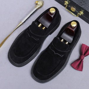 Mocassins Business Casual pour Hommes en Daim et Cuir de Vachette Britannique, Chaussures en Cuir à Enfiler à Bout Rond pour Hommes - Product Image 3