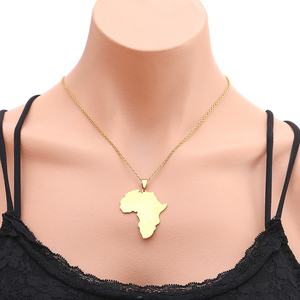 Collar con Colgante de <span class=keywords><strong>Mapa</strong></span> del <span class=keywords><strong>Continente</strong></span> Africano Estilo Hip Hop Vintage Brillante, Joyería de Moda para Hombre y Mujer, Acero Inoxidable, Color Dorado, <span class=keywords><strong>Mapa</strong></span> de África - Product Image 4