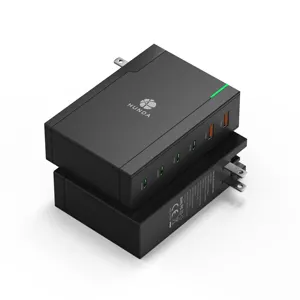 Cargador rápido de alta potencia para ordenador portátil/Notebook/teléfono, 6 puertos, 4C, 2A, 200W, 100W, USB tipo c, PD 3,0, GaN rápido, 200W