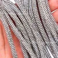 Offre Spéciale vente en gros 6mm chaussures sacs à main bandeau bling diamant chaîne strass bande cristal corde