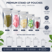 Sachet Doypack en Mylar argenté avec fenêtre transparente et fermeture éclair refermable, en feuille d'aluminium, pour emballage alimentaire, vente en gros OEM