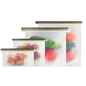 Food Grade Reusable Zip Lock Silicone Food Storage Bag For Breast Milk Sandwich Snack