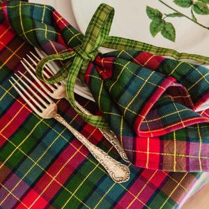 Luxury Classic Christmas <strong>Tartan</strong> Plaid Cotton Linen <strong>Napkins</strong> Easy to Clean Holiday Check Cloth <strong>Napkins</strong> for Xmas Winter Table Decor - Product Image 4