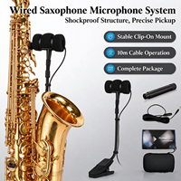 Microphone à condensateur filaire pour saxophone, microphone d'instrument avec suppression du bruit, prise XLR à clipser avec câble convertisseur de 1,5 m et connecteur 6,35 mm