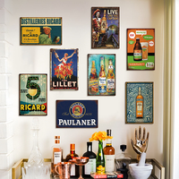 Fábrica al por mayor personalizado 8x12 pulgadas Retro Vintage cerveza Metal signos bebida champán estaño signo para Pub Club decoración de pared