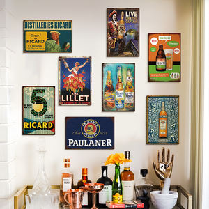 Factory Wholesale Customized 8x12 Inches Retro Vintage Beer Metal Signs Drink Champagne Tin <strong>Sign</strong> for Pub Club Wall Decoration - Product Image 6