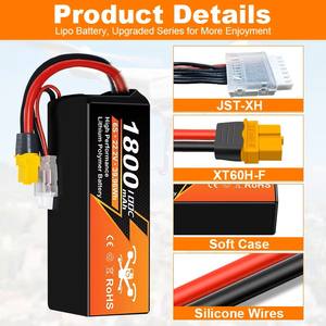 HYカスタムUAV航空機用セミソリッドステート22.2V 1800mAh 100CパウチFPVドローンバッテリー <span class=keywords><strong>2</strong></span>年保証 800サイクル - Product Image 3