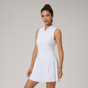Nouvelle Robe de Tennis Sans Manches en Maille Respirante pour Femme avec Demi-Zip, Dos Plissé, Idéale pour le Padel et le Pickleball – Tenue de Tennis Estivale - Product Image 2