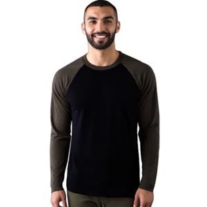 T-shirts à manches courtes pour hommes, style baseball vintage, légers, décontractés, 100% coton, col rond, coupe classique, imprimé raglan - Product Image 2