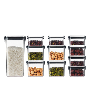 Caja de almacenamiento de cocina de plástico transparente Rectángulo/Contenedor de comida cuadrado con sellado Latas de diferentes capacidades - Product Image 5