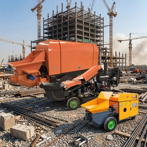 Pompe à béton électrique diesel sur <span class=keywords><strong>remorque</strong></span>, bétonnière avec pompe, machine de transport de ciment, sable et gravier - Product Image 1