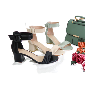 FACTORYMANUFACTORYFABRICA Nouvelles sandales pour femmes à talon carré, à bout ouvert, à lacets et à bride cheville, design respirant, collection été-automne - Product Image 1