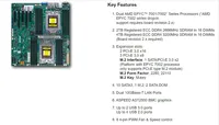 Carte mère de serveur H11SSL-C, socket SP3, 180W TDP, reconditionnée, double processeur EPYC 7F72, 2 DDR4 16 Go 2666 MHz RAM, USB 2.0 REV2.0, 3xPCI-E