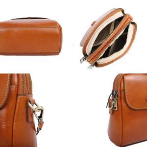 Bolso Bandolera de Cuero Andong para Mujer, Bolso para Teléfono de Cuero Vacuno Genuino, Bolsos Pequeños Cuadrados de Piel de Vaca de Primera Capa, Moda 8881 - Product Image 3