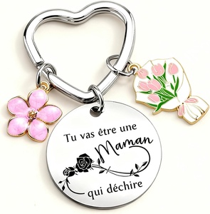 Llavero con Gráfico Floral para Anuncio de Embarazo, Regalo para Madre, Madrina, <span class=keywords><strong>Abuela</strong></span> - 'Vas a ser <span class=keywords><strong>Abuela</strong></span>' - Product Image 4