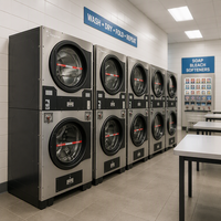 Space Saving Commercial Washer & Dryer With Coin Operated Function Compact Design Washing Machine for Small Shared Laundry Area