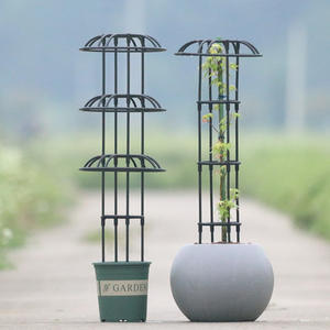 Treillis de jardin en fer forgé, support de plantes sur pied en forme de parapluie rond, facile à assembler, petite taille - Product Image 1