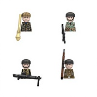 Tuğla Askeri İKINCI DÜNYA SAVAŞı Alman Luftwaffe Paraşütçü Serisi 4 Stilleri Panzerfaust MP40 MG42 98K Set DIY Oyuncaklar Toptan N629-N632